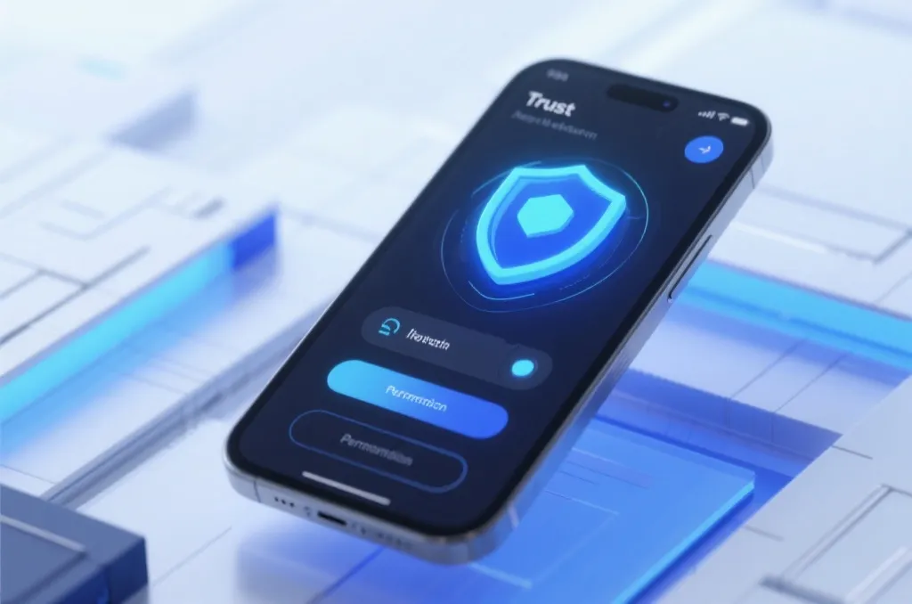 iOS系统VPN与设备管理中信任企业级开发者设置步骤示意图